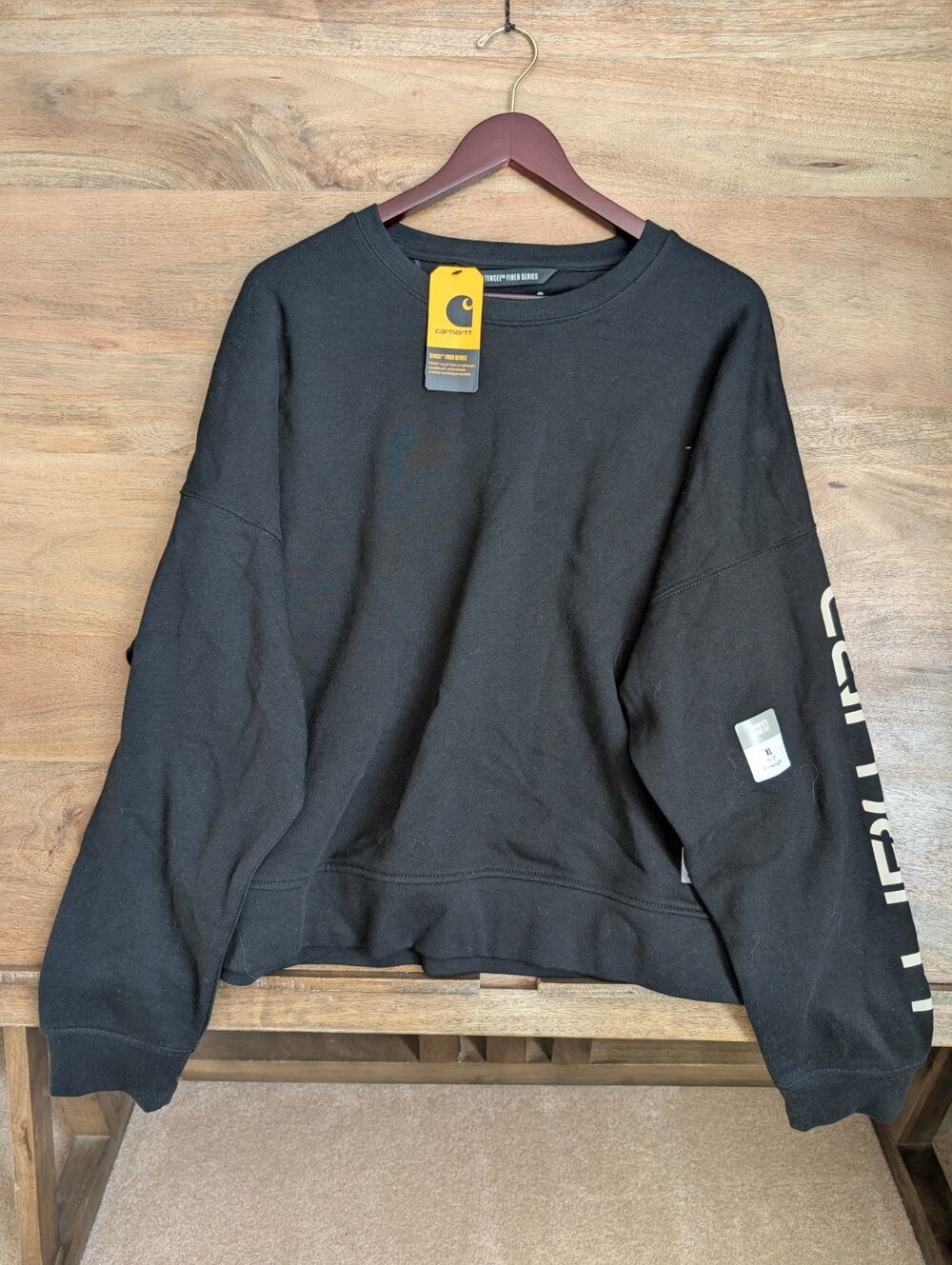 Carhartt Tencel Fiber Series Sweatshirt Womens XL Black Loose Fit TS6890 NWT